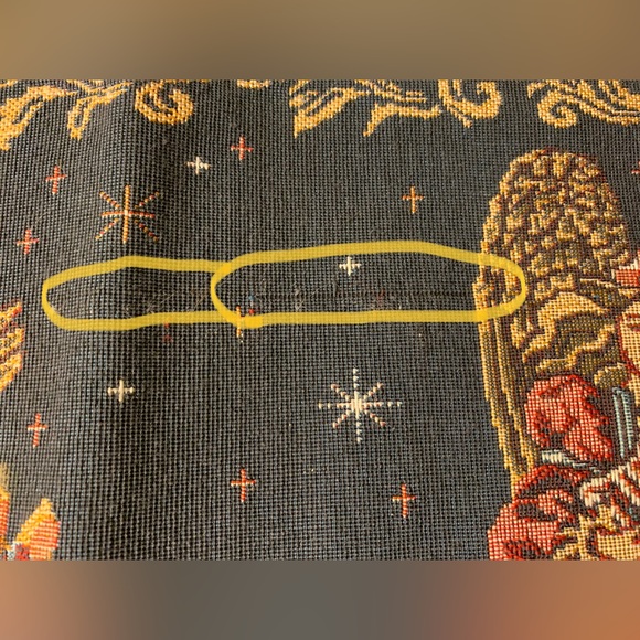 NWOT Christmas Angel Table Runner and 8 Place Mats, Needlepoint, Vintage - Picture 6 of 10